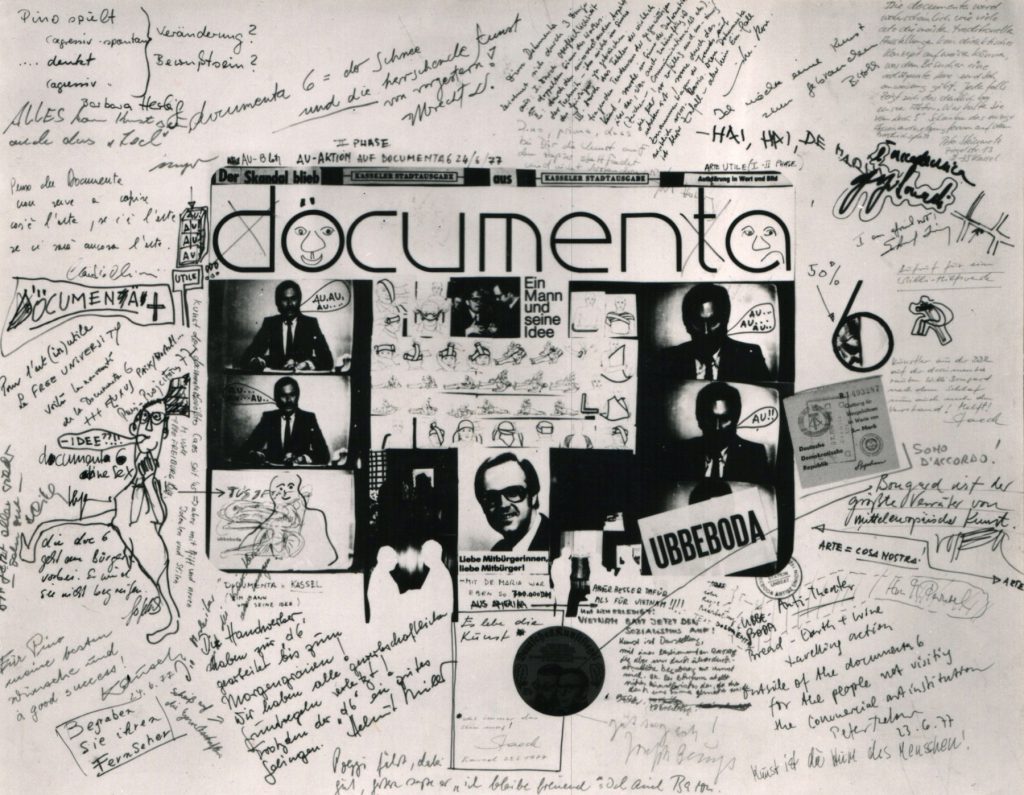 White space around collage filled up with handwritten messages.